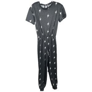 Venus Rules Lightening Bolt Jumpsuit Gray White Size XSmall
